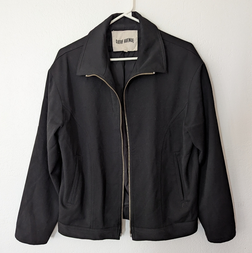 Djerf Avenue Women Black First Choice Zip Up Jacket Size S Missing Zipper